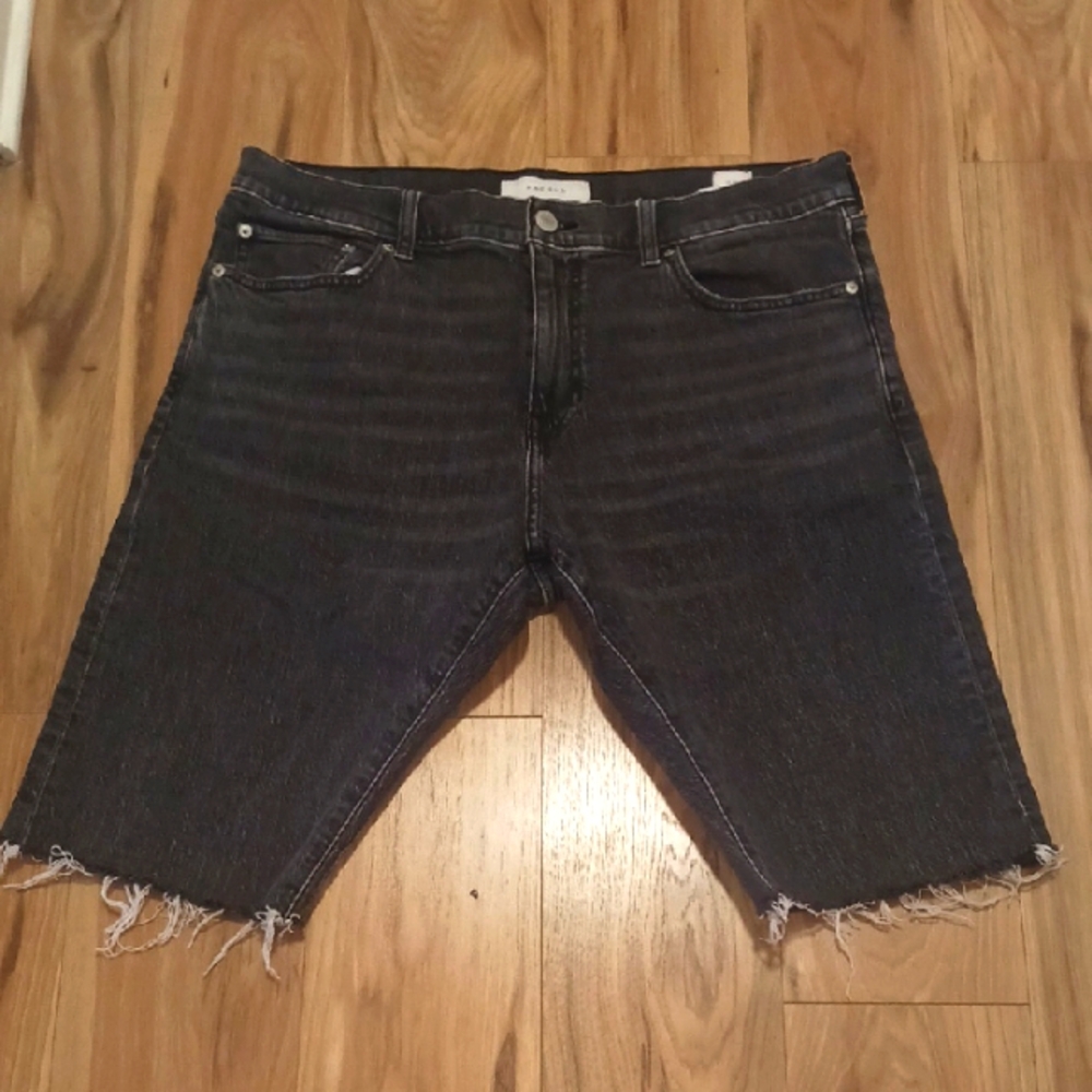 PacSun Black Jean Shorts with Frayed Hem